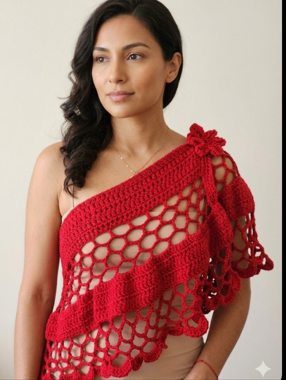 Handmade crochet set styled 5 different ways. Skirt, shawl, top & more—your vibe - Picture 6 of 16